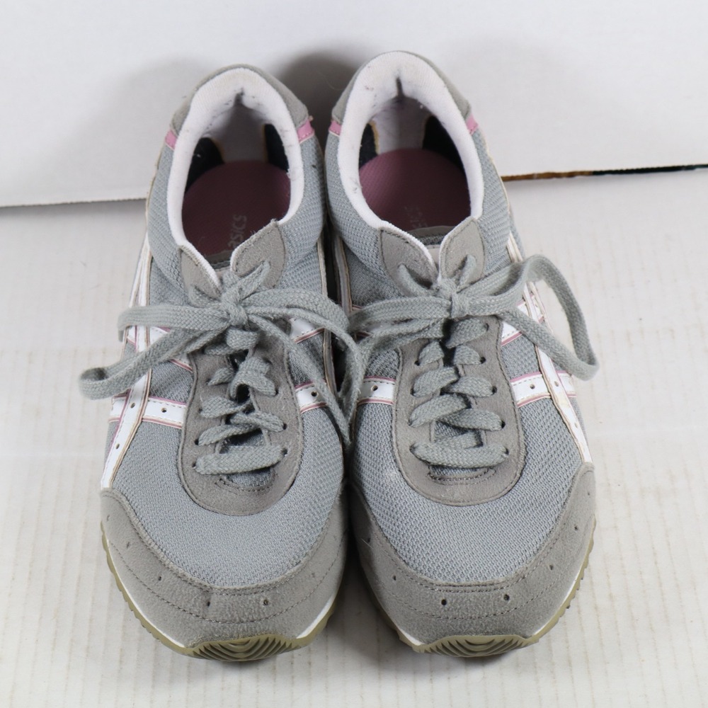 ASICS Mateo Women's Running Shoes Gray Pink Retro Sneakers Size 9.5